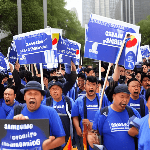 Samsung Electronics Workers Rally Against Strike